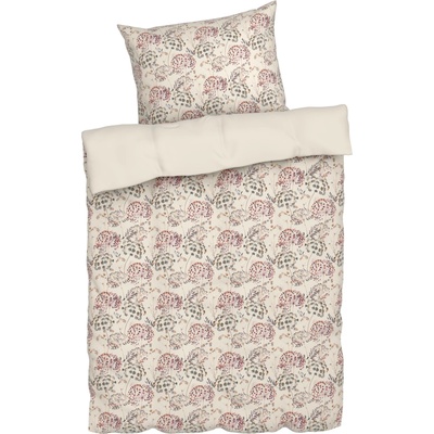 Livarno home Obojstranne obliečky z bavlneného saténu 140 x 200 cm kvety/biela 100393403