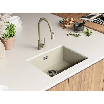 Image 1 of Твоят Стил Бежова гранитна кухненска мивка за вграждане под плот Лондон 60 XXL 560x470 мм