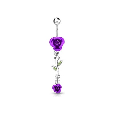 Šperky4U piercing do pupíku růžička WP01060-A