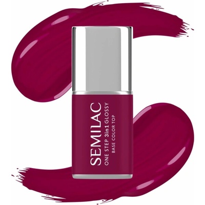 Semilac One Step Glossy 3v1 hybridní lak na nehty S775 švestkové víno 7 ml