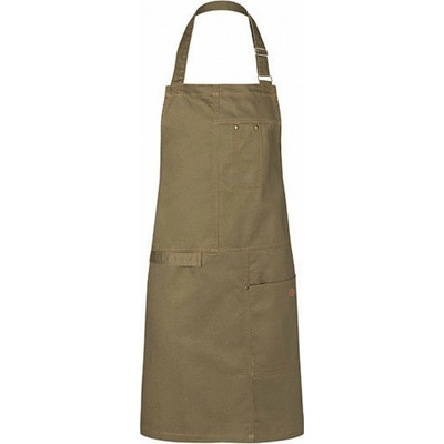 Karlowsky Pevná zástěra v pevné keprové vazbě s nastavitelnými popruhy khaki Pantone 7497 C 68x80cm KY113