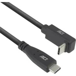 ACT Кабел USB-C - USB-C, 10Gbps, 60W, 1 м, конектори - 1 x прав и 1 x на 90° up/down angled (AC7471)