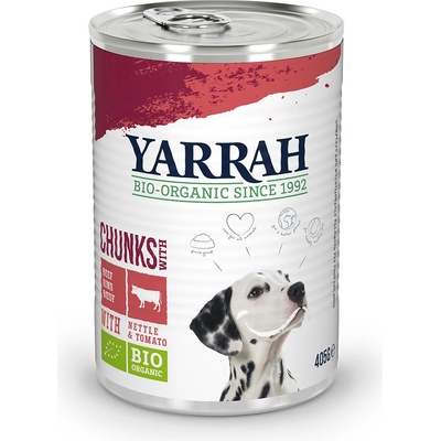 Yarrah Bio hovězí s bio kopřivou a bio rajčaty 405 g