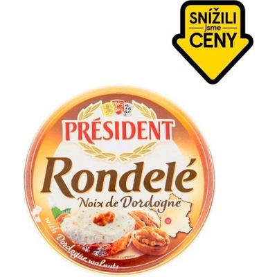 Président Rondelé jemný sýr s vlašskými ořechy 125g