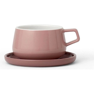 VIVA 250 мл светло розова порцеланова чаша за чай с подложна чинийка VIVA от серия Classic (1006996)