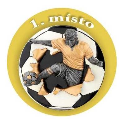 Emblém barevný EM27 fotbal 1.místo