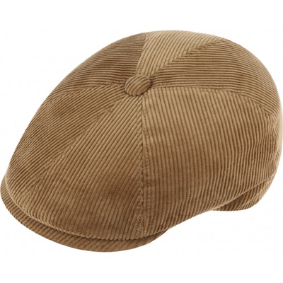 Fiebig Headwear since 1903 pánská manšestrová 6-dílná bekovka s prošívanou nepromokavou podšívkou béžová