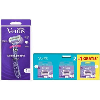 Gillette Venus 5 DeLuxe Smooth Swirl + Comfortglide 12 ks