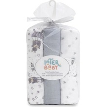 Interbaby padák 80x80 cm- bielo/sivá 3 ks