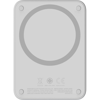 Eloop EW50 15W Magsafe 4200mAh světle šedá