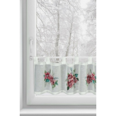 EUROFIRANY KRÁTKA VIANOČNÁ ZÁCLONA NA PÚTKACH XMAS3 30X150 CM VZOROVANÁ
