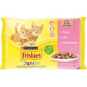  Храна за котки Friskies Junior с пиле 4*85гр