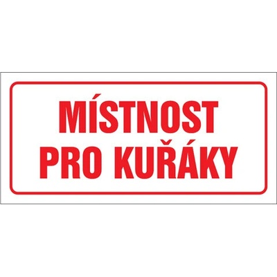 Značka Místnost pro kuřáky, samolepicí fólie, 100 × 210 mm BZ FT680