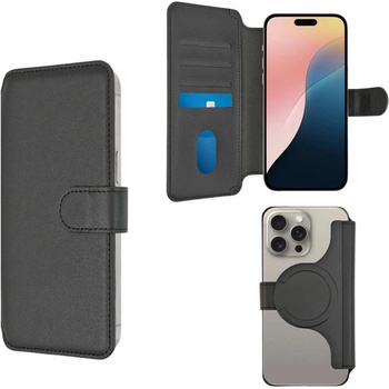 4smarts Universal Magnet Wallet CardCaddy XL - универсален кожен калъф, тип портфейл с MagSafe за смартфони до 6.7 инча (черен)
