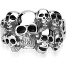 Šperky4U ocelový prsten s lebkami OPR1307