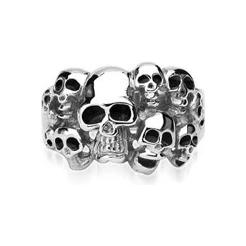 Šperky4U ocelový prsten s lebkami OPR1307
