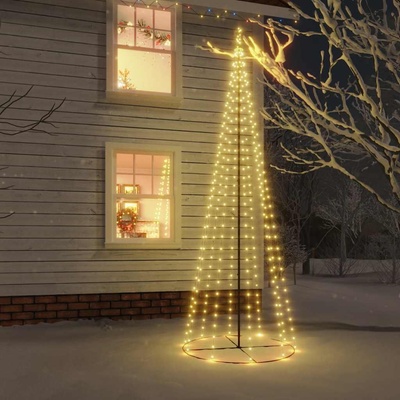 vidaXL Конусовидна елха, топло бяло, 310 LED, 100x300 см (343490)