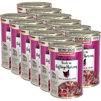 Bewi Dog консерви - Пилешки сърца, 12 x 400 г