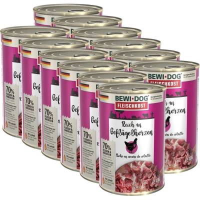 Bewi Dog консерви - Пилешки сърца, 12 x 400 г