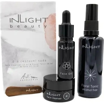 Inlight Bio čisticí balzám 15 ml + Bio květové tonikum 50 ml + Bio denní olej na obličej 10 ml dárková sada