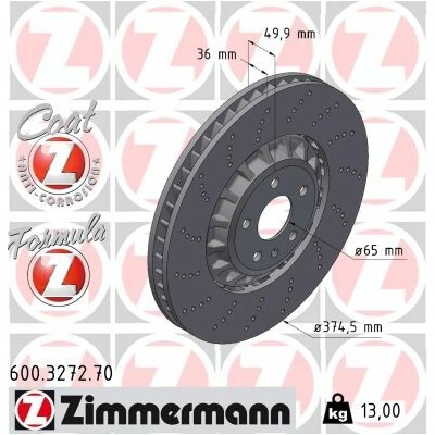 Brzdový kotúč ZIMMERMANN 600.3272.70 (600327270)