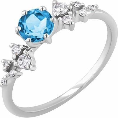 Eppi Zásnubný prsteň so švajčiarskym topazom a diamantmi Olha R48582