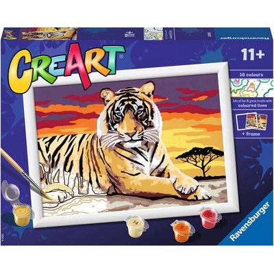 RAVENSBURGER CreArt Malování podle čísel Majestátní tygr 24 x 18 cm 146996