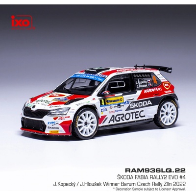 IXO Škoda Fabia Rally2 EVO Barum Rally 2022 4 Kopecký Hloušek 1:43