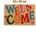60 x 40 см шарена изтривалка с кокосови влакна и надпис WELCOME (7043)
