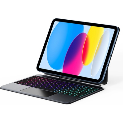 Калъф с клавиетура For iPad (2025) / iPad 10.9 (2022) DUX DUCIS MK Pro Series Leather Case Magnetic Floating Keyboard with Trackpad - Black (6971824156126)