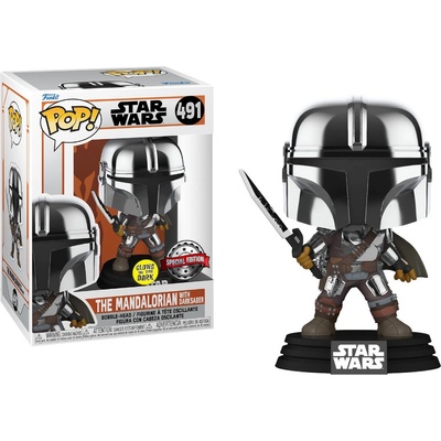 Funko POP! Star Wars The Mandalorian with Dark Saber 491