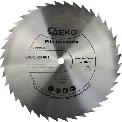 Geko G00075 Pílový kotúč na drevo 600 mm 32 mm 40T
