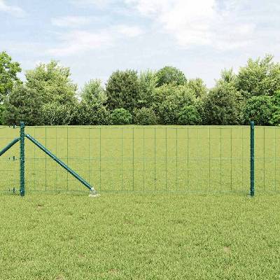 OMAXI Evropský plot se hroty 10 x 0,4 m Ocel potažená PVC Zelená 239228