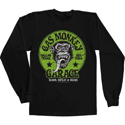 Triko dlouhý rukáv Gas Monkey Garage Green Logo černé