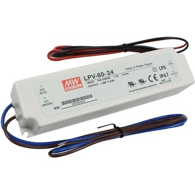 MW-LPV, 60W napájecí zdroj Meanwell, LPV-60-24, 24V, IP67