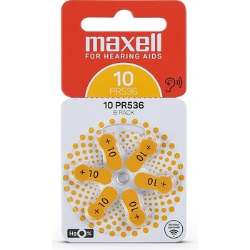 Maxell Батерия цинково въздушна gp za10 6 бр. бутонни за слухов апарат в блистер (ml-bz-za10)