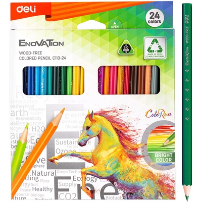 Deli Group Co Ltd bezdřevé trojhranné pastelky 24 barev Enovation EC113 24 661542
