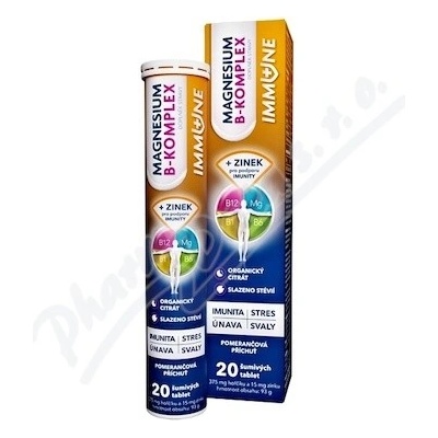 Glenmark Magnesium B-komplex Immune 20 šumivých tabliet