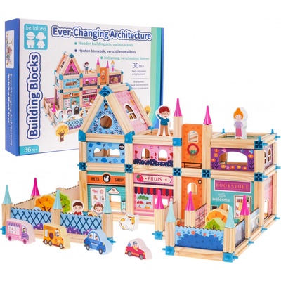 RKToys Dřevěné kostky Domeček pro panenky 278 ks