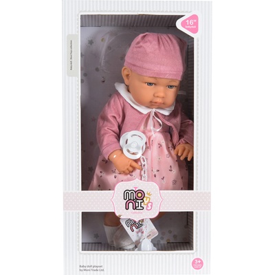 Moni Кукла Moni Toys - С розови дрешки и биберон, 41 cm (111933)