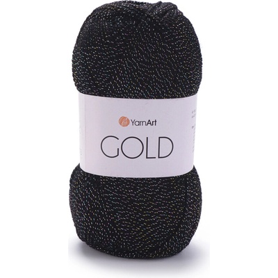 Yarn Art příze Gold 9034 černá s barevnou nitkou