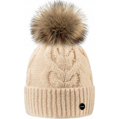 Fashionweek dámská čepice s bambulí Wool Alice béžová