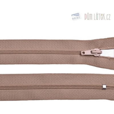 Zips špirálový 3mm nedeliteľný 30cm svetlo béžová