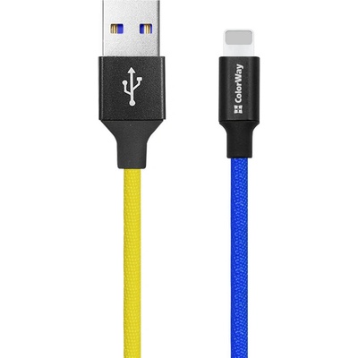 ColorWay CW-CBUL052-BLY USB Apple Lightning, national,, 2,4A, 1m, modro-žlutý