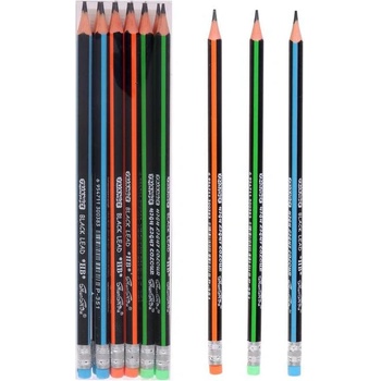 Optimum Молив Fluo stripe HB с гума