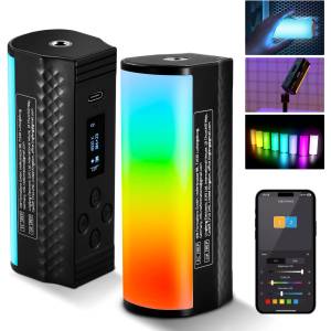Neewer Pro Magnetic Hand Light Stick with APP DMX Control/Custom Effects/Light Group, 360° Full RGB, 2600mAh 2500~10000K Dimmable LED Video Light CRI97 17 Scenes for Video Streaming, TL98C (CRI97)