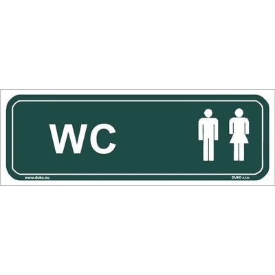 DUKO WC tabulka zelená Formát: 300 x 105 mm, Materiál: plast 1 mm, samolepící vinylová fólie