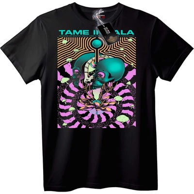 NOONEBRAND Тениска Психеделичен череп на Tame Impala - 6XL, Black