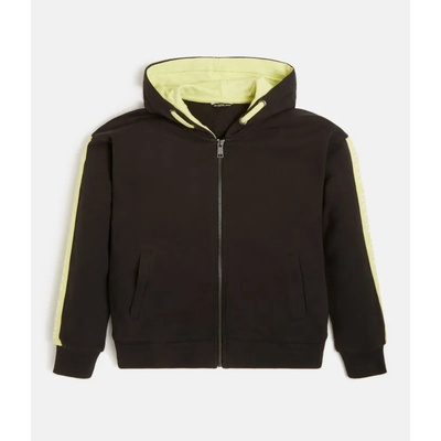 GUESS Суичър за момче в черно с жълти ленти Guess