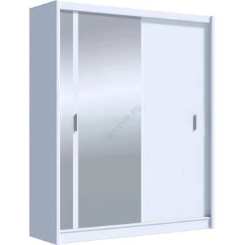 EMS Гардероб с огледало SABRINA 180x215 см бял (MT0034)